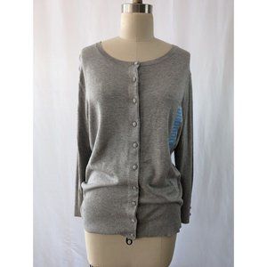 Women's Philosophy Button Knit Cardigan Sweater Size Large Mist Grey Heather NEW